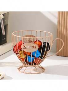 北欧风咖啡胶囊收纳架，咖啡杯造型，咖啡篮，整理架，支架，咖啡胶囊收纳架，家用零食糖果收纳盒，厨房收纳架，咖啡店配件，适用于咖啡吧和酒吧展示，情人节礼物，送朋友的礼物 - 彩色 - 查看 10