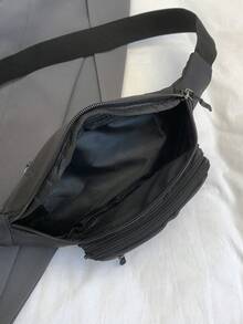 休闲时尚女士腰包单肩斜挎包 - 黑色 - 查看 4