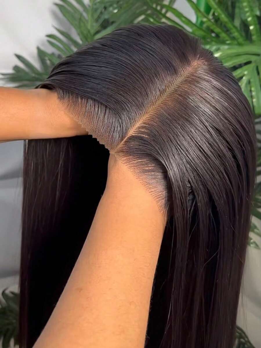 5x5 Lace Front Straight Human Hair Wig For Women 250 Density HD Transparent 40 Inch Straight Lace Front Wigs Human Hair Pre Plucked Glueless Lace Frontal Wigs - Natural Black - 查看 1
