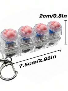 Fingertip Novelty Slow Rising Stress Relief Toy, Keypad Styled, With Soft Silicone Cat Paw Design Keychain, Pendant, Cellphone Charm & Decorative Accessory, Keyboard Keycap With Tapping Sound Fidget,Fidget Toys,Toys,Squishes,Weird Toys,Shock Gum,Fidget Toys>Abs,Cat Paw Squish,Cat Toys - 貓爪四鍵 - 查看 3