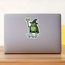 1PC Twas The Tism M'lord Frog Wizard Sticker, Autism Neurodivergent Laptop Decal, Cute Tism Magic Vinyl, Autism Acceptance Gift, Waterproof Peel & Stick Water Bottle Sticker, Durable Tumbler Accent, Trending Wizard Frog Notebook Decal, Perfect Gift For Autistic Adults Teens, Green Magic Car Decal, Tis The Tism Water Bottle Vinyl - Multicolor - View 9
