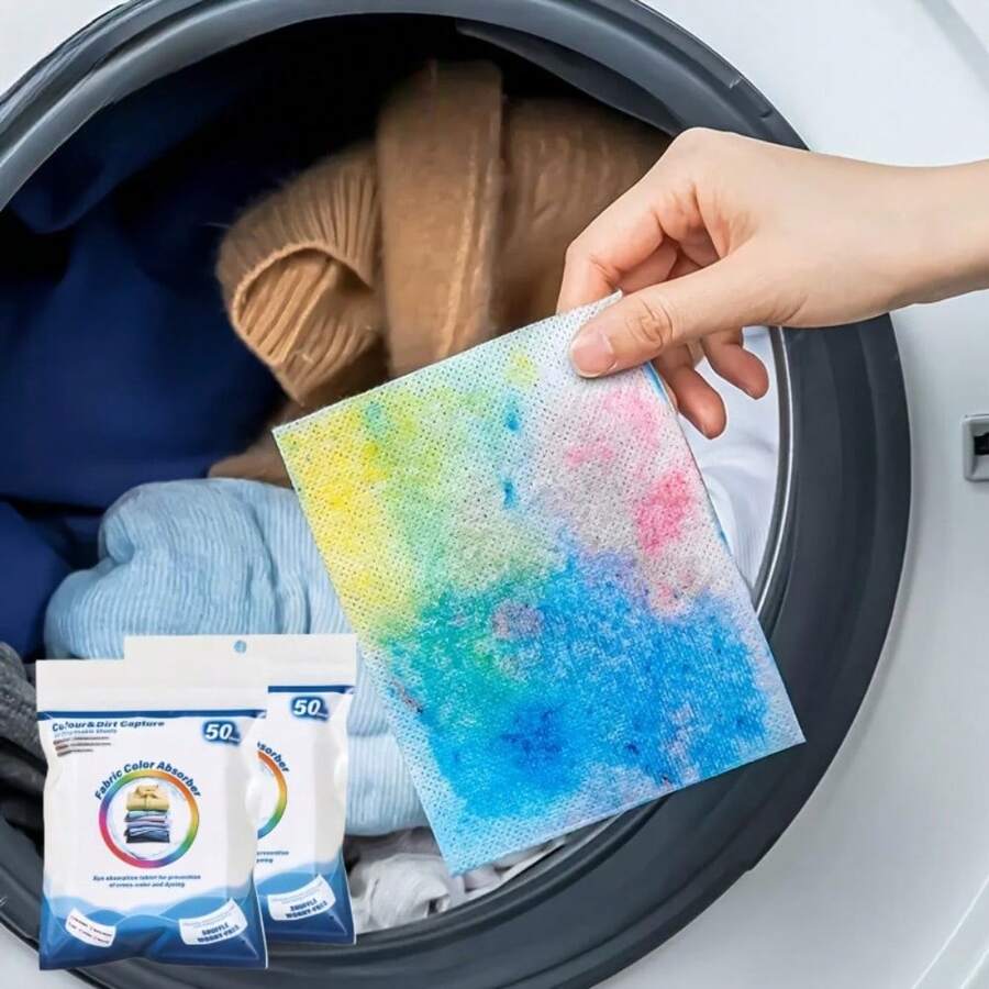 Color- 洗衣吸色片 | 高容量不織布片，有效吸收染料防止染料滲色 | 鎖色保色，適合混洗淺色與深色衣物 | 適用於所有洗衣機 | 家庭洗衣必備