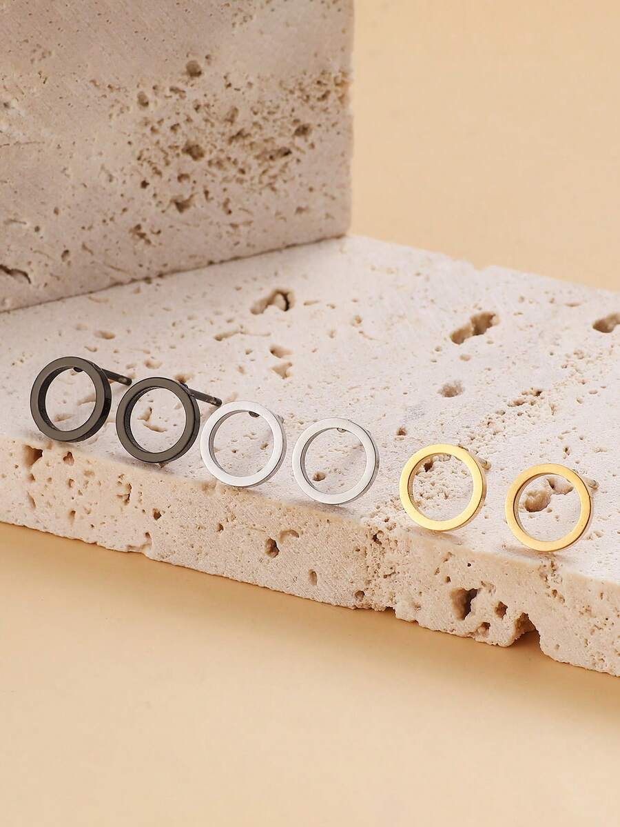 Delicate Mini Round Stud Earrings, Y2K Korean Style Women's Cartilage Earrings Jewelry, Fashionable Ladies Earrings - Style 1 - View 1