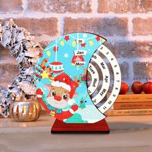LaoJieYuan 2026新款圣诞降临节日历 圣诞降临节日历 圣诞日历 钻石画万年历 木质钻石艺术台历，5D DIY刺绣圣诞礼物 家居装饰 DIY工艺品 钻石画 钻石画 钻石艺术 钻石画 圣诞装饰