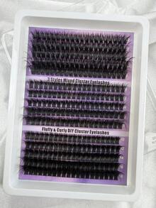 300Pcs 60D/80D/100D Cluster False Eyelashes Extensions Curly And Thick10mm-18mm Mixed 3 Style Russian Strip Thick And Fluffy Eyelashes Handmade Faux Mink Eyelashes Cluster Lash Clusters Eye Lash Clusters Individual Eyelashes Lashes Fake Lashes - D - View 7