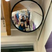 1个时尚亚克力凸面镜,360°广角高清盲点安全镜 - 防水防尘,适用于室内/室外,高分辨率凹面设计,适用于家庭、商店、停车场、仓库和办公室 - 方形安装便携式塑料凸面防盗镜,交通学校社区装饰艺术圆形壁镜 - 彩色 - 查看 9