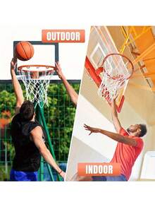 1pc Wall-Mounted Basketball Hoop, Standard Size, Durable Iron Structure, Sturdy Basketball Net, Suitable For Men And Women, Applicable For Indoor/Outdoor Games, Outdoor Sports And Fitness Equipment, Great For Holidays - Multicolor - View 5