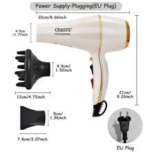 CRASTS 1 Hair Dryer With 1 Concentrator Nozzle & 1 Diffuser Nozzle, Straightener, Curling Iron, Curling Wand, Straightening Iron, Styling Brush, Curling Brush - EU F Type Plug(220-240V) - View 12