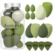 14 Pcs Unisex Black Makeup Sponge Set Including 4 Powder Puffs And 4 Mini Sponges Versatile For Liquid Foundation Powder Concealer Cream Application Home On The Go Use - Green - View 8