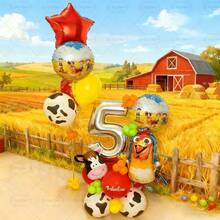Bộ 49 bóng trang trí tiệc theo chủ đề trang trại, bao gồm bóng bay số bạc 32", bóng bay tròn trang trại 18", bóng bay ngôi sao đỏ 18", bóng bay hình con gà, bóng bay cao su hình con bò, thích hợp cho tiệc sinh nhật, tiệc chào đón em bé, kỷ niệm, trang trí trang trại, quà tặng bất ngờ cho con trai/con gái - Bạc - Xem 6