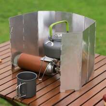 1 Set Pantalla cortavientos de aluminio ultraligera - Perfecta para cocinar al aire libre - Multicolor - Ver 7