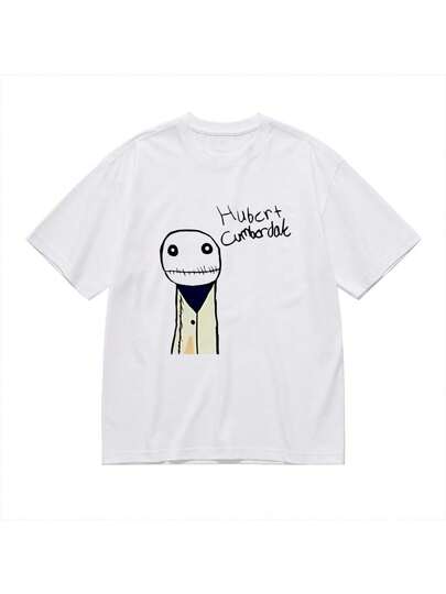 Camiseta de hombre Hubert Cumberdale con impresión 3D - Algodón de alta calidad, camiseta negra de manga corta con gráfico de dedos de ensalada, lavable aáquina, camiseta de algodón, tacto suave y amigable con la piel, diseño transpirable y anti-deformación.