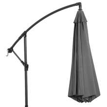 Outsunny Crank Parasol With Steel Frame And Polyester Canopy, Grey, Ø 2.95 X 2.45 M, For Garden, Terrace, Balcony