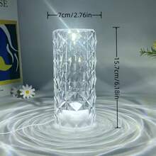 Crystal Rose Night Light, 16-Color Remote Touch Dimmer Bedside Lamp, RGB LED Night Light, Adjustable Brightness, USB Rechargeable, Ideal For Bedside, Room, Or Party Lighting - Halloween, Christmas, And Holiday Decorations - ánh sáng màu - Xem 4