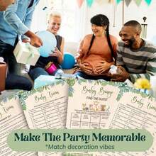 41 piezas, Juegos de ducha - Acertijos de ducha, Rompecabezas de palabras de ducha, Actividades florales de ducha 20 acertijos de invitados Decoración de ducha para mamá o papá Juegos, Impresión a doble cara con tarjetas de respuestas - Verde - Ver 5