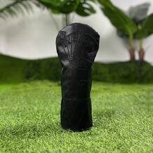 ​Classic Retro Poker-Patterned Black Wooden Putter Head Cover - Premium Durable Protective Gear | Ideal For Young Trendsetters & Family Golf Enthusiasts - Black - View 9