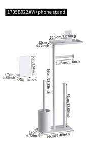 1pc Bathroom Floor Standing Toilet Paper Holder With Storage Shelf, Independent Toilet Paper Rack, Bathroom Tissue Paper Organizer, Bathroom Accessories