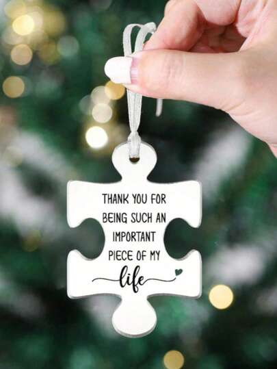 1 st/5 st/12 st/20 st pusselhängande dekor, vänskapshängande dekor, bästa vänhängande dekor, present till vänner, akrylhängande dekor, lärarhängande dekor, lärarpresent, tack för att du är en så viktig del av mitt liv, julgranshängande dekor, heminredning, rumsdekor, väggdekor, födelsedagsexamen juldekoration (slumpmässig leverans)