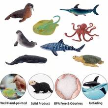 - 24 cifras de animales de ocano: decoraciones realistas para tartas con tiburones, ballenas y pulpo, para fiestas infantiles, regalos y proyectos escolares - inicial - Ver 5