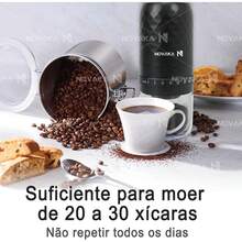 NOVAKA Molinillo de Café Eléctrico Portátil Eléctrico con 40 Ajustes de Molienda, Molinillo de Granos de Café, con Cepillo de Limpieza, para Viajes, Camping y Hogar - Negro eléctrico - Ver 12