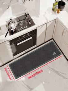 [HOT!!!] 1pc Soft Rubber Kitchen Mat, 3.5mm Thick Kitchen Rug, Black Dandelion Marble Texture Minimalist Style Absorbent Kitchen Floor Mat, Can Be Trimmed To Fit Kitchen Size, Surface Fabric Material, Middle Foam Layer, Bottom Rubber Layer, Suitable For Kitchen Rugs, Kitchen Decor, Wedding Decor, Home Decor, Bathroom Mat, Entryway Mat, Laundry Room Mat, Hallway Carpet, Living Room Mat, Etc. - Multicolor - View 15