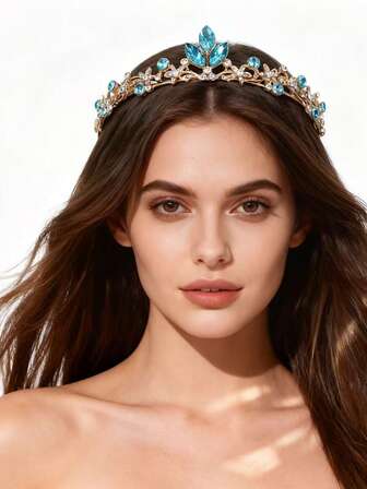 تاج عروس، تيجان شعر أنيقة مرصعة بالكريستال اللامع، تاج تاج، تاج زي