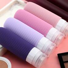 Travel Kit: Silicone Shampoo And Cream Storage Bottle Jar (4 Units, 90ml) - Rose - View 2