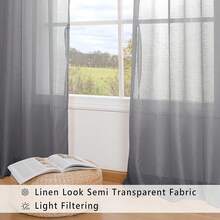 Hiasan Set Of 2 Sheer Voile Curtains Living Room With Eyelets Curtains Panel Curtains Transparent Airy Decorative Curtain For Bedroom 240 X 140 Cm (H X W) White - Dark Grey - View 5