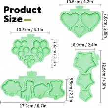 DAnimal Molds SiliconeStar Chocolate Mold Heart Gummy  Molds Flower Fondant Molds For Candle Mold Ice Cube Tray Cupcake Topper Polymer Clay Molds Set Of 4 - 4Pcs - View 2