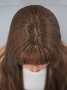 NICKY WALL 30 Inch Extra Long Wig With Bangs, Mocha Brown, Fashionable Long Curly Hair, Women's Synthetic Fiber Wig, Elegant Casual, Heat Resistant, Suitable For Parties And Daily Wear, Suitable For Girls And Fashionable Women