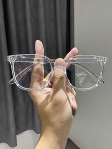 1-4副女士塑料镶嵌美甲多色全窄框圆形有色镜片便携现代简约风格休闲透明眼镜组合，适合办公室着装，适合所有脸型，配饰 - 無色 - 查看 22