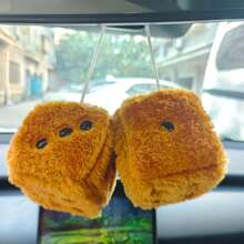 1 pièce Dés en peluche pour couple, pendentif rétro  à pois pour rétroviseur de voiture, décoration de voiture, ornement suspendu pour l'intérieur, convient aux filles, décoration de rétroviseur de voiture, cadeau pour la Saint-Valentin/les fêtes - Multicolore - Voir 20