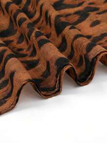 1pc Women's Bohemian Style Leopard Print Headscarf, Soft & Breathable Street-Style Scarf, Suitable For Daily Wear - Brown - View 8
