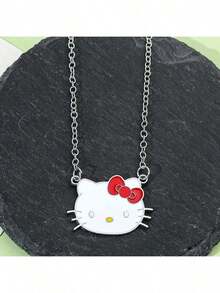 2 Sets [Bracelet + Necklace] Party Gift, Sanrio [Licensed] Cute Hello Kitty Pendant Necklace & Bracelet Set, Cartoon Animal Alloy Jewelry Decorated With Pink Stars, Bow, Heart-Shaped Keychain, Suitable For Daily Wear And Gift-Giving - Non-Electroplated - Multicolor - View 7