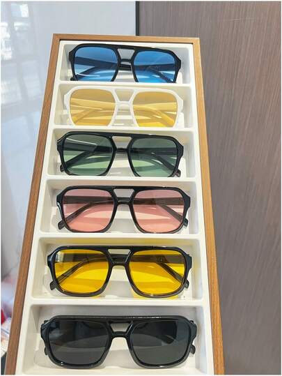 6pcs/Set Fashion Eyeglasses, Multicolor Stylish Eyewear, Suitable For Daily Life, Outings, Parties, Travels, All Seasons