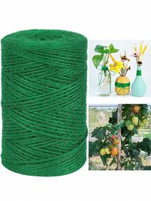 1 根 164/328 英尺长绿色园艺绳，2 毫米天然黄麻绳，适用于植物、插花、捆扎、工艺品制作、圣诞包装 - 彩色 - 查看 8