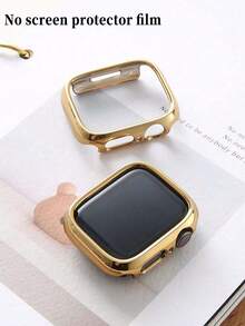 1pc Watch Protective Case, 2025 New Global Product, Made Of PC Hard Material And Electroplated Gold Hollow Frame, Suitable For Apple Watch Ultra3 2 1 S10 SE S9/S8/S7/S6/S5/S4/S3/S2/S1 Series, Unisex, Size Options: 38mm/40mm/41mm/42mm/44mm/45mm/46mm/49mm