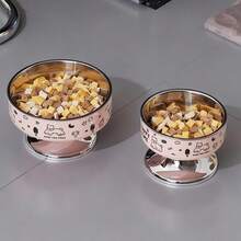 Stainless Steel Elevated Pet Bowl With Neck Protection, Anti-Slip Pad, Detachable & Washable, Large Capacity Dog Food Bowl - 300ml - View 6