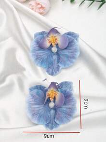 2pcs Detachable DIY Shoe Accessories, Decorative Iris Flower Shaped Shoe Clips In Apricot, Coffee, Light Blue, Pink, Fashionable & Elegant Shoe Decorations For High Heels, Sandals, Shoes, Bridal Shoes, Party Shoes, Beach Shoes, Casual Wear