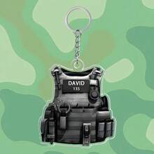 Llavero personalizado de SWAT y llavero de coche, texto personalizado, llavero de chaleco antibalas de SWAT, adorno de uniforme, regalo para SWAT, llavero personalizado de chaleco antibalas - Adorno de uniforme - Multicolor - Ver 9