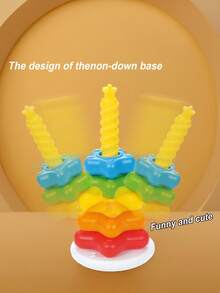 1 Pc Baby Rainbow Rotating Stacking Toy - Tumbler Ring Stacker, 12M+ Early Education Enlightenment Toy - Latest Model - View 8