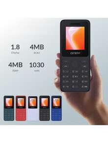 TCL 阿尔卡特1021功能手机，4MB RAM+4MB ROM，1030mAh电池，待机时间144.4小时，3.5mm耳机接口，双SIM卡槽+单SD卡槽，2G网络连接，重量80克，可拆卸电池盖，仅支持英语和西班牙语。 - 藍色 - 查看 2