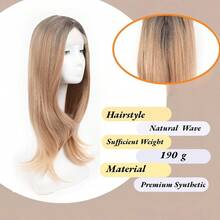 D18Inch Hair Toppers For Women With Thinning Hair Heat Resistant Fibre Synthetic 6.5" X 6.5" Base Long Layered Topper For Women Ombre Blonde With Dark Root 18Inch - OmbreBlondewithDarkRoot - View 2