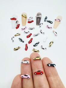 30个4-11毫米可爱迷你DIY卡哇伊卡通树脂汽车平底剪贴簿女士美甲饰品美甲小摆件装饰饰品配件美甲用品 - 彩色 - 查看 1
