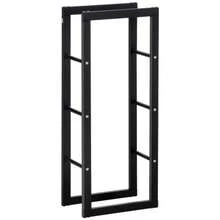 HOMCOM Log Rack, Log Storage, Log Holder, 100 Kg Capacity, Steel, Black, L 40 X W 25 X H 100 Cm