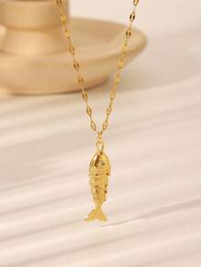 Colier rafinat, luxos, de înaltă calitate, cu design auriu cu koi și pești mici, bijuterii versatile cu pandantiv pentru femei