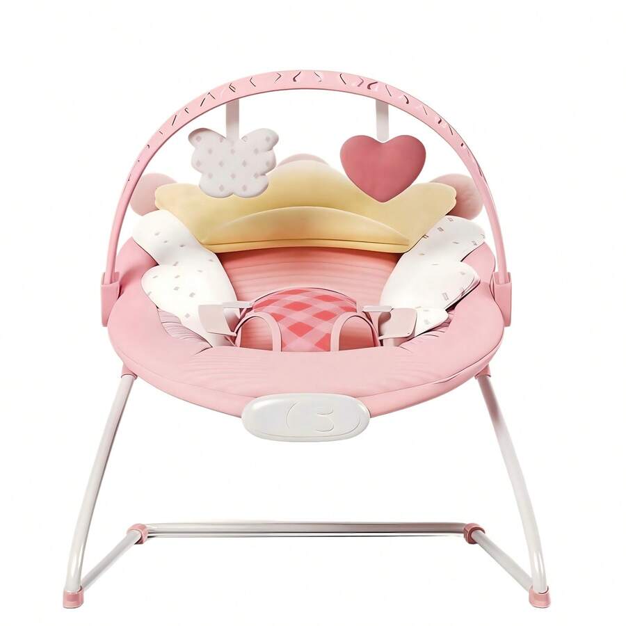 Baby Bouncer,Portable Baby Bouncer For Infant,Modern Baby Bouncer Seat,Infant Bouncers With Music For Babies 0-6 Months Up To 20 Lbs Lightweight For Indoor And Outdoor As Hallowee & Christmas Gifts - Pink - View 1