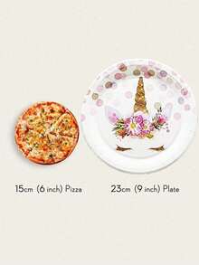 12/24/48 Piece Set, Disposable Tableware With High-End Texture, Unicorn Themed Disposable Paper Tray, 7-Inch Paper Tray, 9-Inch Paper Tray, Food Tray, Party Tray, Material, Suitable For Weddings - Multicolor - View 6