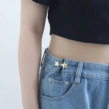 1/4/8 Pair Of Small Star Waist Buckles, Detachable No-Sew Jeans Waist Buckles - Waist Reduction Tool - Seamless Waist Adjustment - Easily Improve Waistline - 1對銀色 - 查看 9