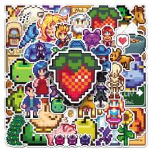 50pcs Stardew Valley Cartoon Doodle Stickers, Cute Pixel Game Creative Decorative Stickers For Water Bottles, Phone Cases, Scrapbooking - Multicolor - View 2